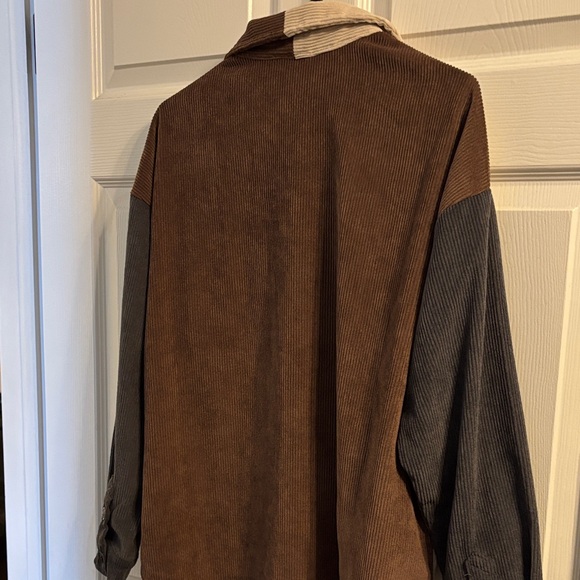 Mine Corduroy Shirt in Cream and Brown - Picture 5 of 5